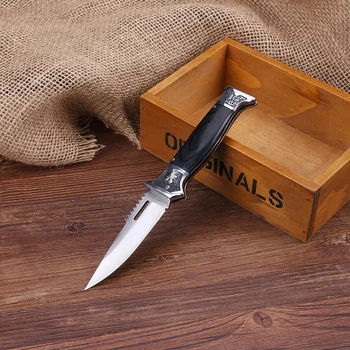 Ücretsiz kargo Çok Keskin Küçük Katlanır Bıçak Çakı Taktik av bıçağı ahşap Saplı Açık ARALIK Araçları 5