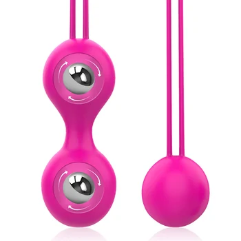 Vajina titreşimli masaj aleti Silikon Kegel Topu 2 adet/takım Ben Wa Topu Vajina Sıkma Egzersiz Vajinal Geyşa Topu