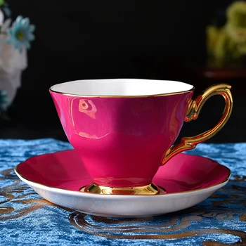 Ince Kemik Çini Kahve Kupalar 200 ML Yüksek Dereceli Avrupa Tarzı Altın Çizgi Kahve çay fincanları Hediye Mutfak Yemek Bar