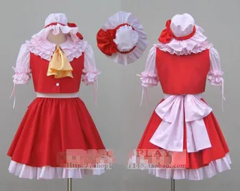 Anime Touhou Projesi Flandre scarlet Hakurei Reimu Saten Cosplay Kostüm Lolita Elbise Cadılar Bayramı Kostümleri Kadınlar ıçin Özel Yapılmış
