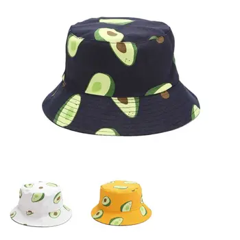 2021 Pamuk Meyve Baskı Kova Şapka Balıkçı Şapka Açık Seyahat güneşlikli kep Erkekler ve Kadınlar için