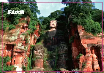 Dünya Hatıra Mıknatıslar, Lonely Planet Çin Sahne SiChuan Leshan dev Buda Turist Metal Buzdolabı Mıknatısı SFM5121