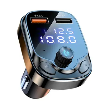 4.8 A çift USB araba şarjı kablosuz bluetooth 5.0 FM Verici Araba Radyo Modülatör MP3 Çalar Hızlı şarj adaptörü İçin Araba U6H2