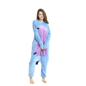 Yetişkin hayvanlı pijama Onesie Pazen Kadın Pijama Kigurumi Pijama Anime Takım Elbise Dikiş Domuz Köpek Cosplay Karikatür Kapşonlu Pijama 4