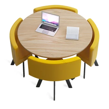 Iskandinav çağdaş minimalist dükkanı resepsiyon masası ve sandalye ofis dinlenme evi yemek odası ahşap masa ve sandalyeler 90 cm
