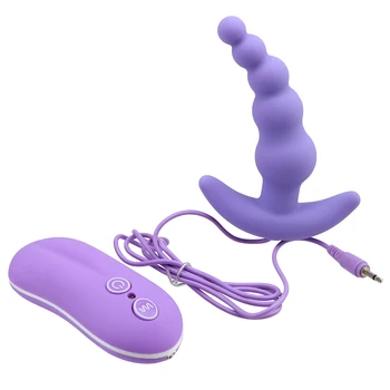 Titreşimli Anal Boncuk Erkek prostat masaj aleti Uzaktan Kumanda 10 Hızları Kadın Mastürbasyon Silikon Seks Oyuncak Anal Plug Vibratör 3