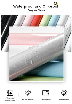 Modern Kendinden Yapışkanlı Dolap Ev Duvar Kağıtları Düz Renk Su Geçirmez duvar çıkartmaları Vinil Film yapışkan kağıt Mutfak Ev Dekor 5