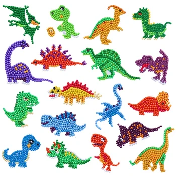 Elmas Boyama Mozaik Sticker Dinozor Kiti 5D DİY Elmas Boyama Dijital El Yapımı Sticker Duvar 3D Karikatür çocuk Oyuncak