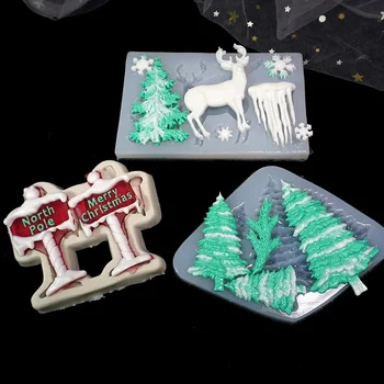 Noel Kar Tanesi Elk Kristal Epoksi silikon kalıp Uv Epoksi Reçine Kalıpları Anahtarlık Kolye El Sanatları Araçları Takı Malzemeleri