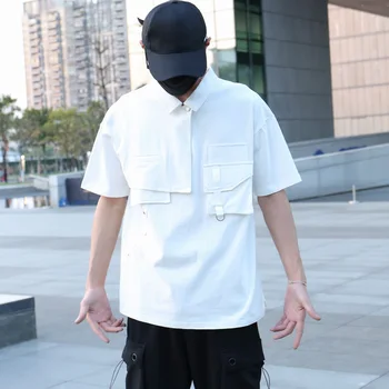 S-6XL!!2022 kısa kollu tişört erkek yaz yeni moda marka casual gömlek gevşek büyük gençlik yuvarlak yaka ütü gömlek