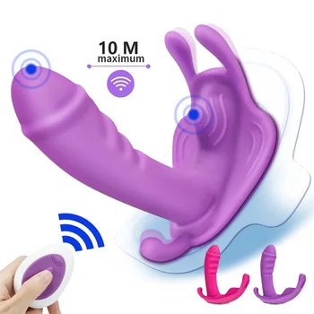 Kelebek Giyilebilir Külot Yapay Penis Vibratörler Kablosuz Uzaktan Kumanda G-spot Klitoris Stimülatörü Vajina Orgazm Seks Oyuncakları Kadınlar için 0