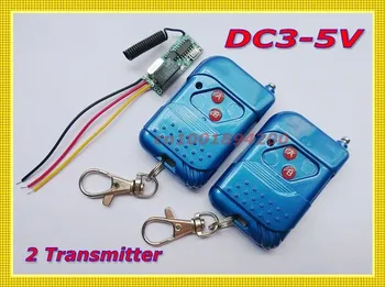 DC3-5V Mini Küçük Hacimli Radyo Uzaktan Kumanda Anahtarı Sistemi 2 verici alıcı / 315 / 433 92 MHZ Kalıcı Geçiş Anlık Öğrenmek