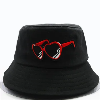 Punk Rüzgar Gözlük Nakış Pamuk Kova Şapka Balıkçı Şapka Açık Seyahat Şapka güneşlikli kep Şapka Erkekler ve Kadınlar için 205