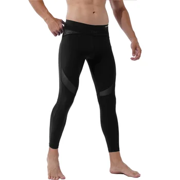 Erkekler Yoga Pantolon tam örgü Patchwork Egzersiz Spor Pantolon Moda Rahat Nefes Orta Bel Tayt Spor dar pantolon 0