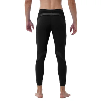 Erkekler Yoga Pantolon tam örgü Patchwork Egzersiz Spor Pantolon Moda Rahat Nefes Orta Bel Tayt Spor dar pantolon 1