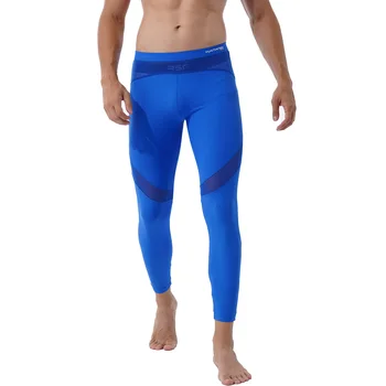 Erkekler Yoga Pantolon tam örgü Patchwork Egzersiz Spor Pantolon Moda Rahat Nefes Orta Bel Tayt Spor dar pantolon 4