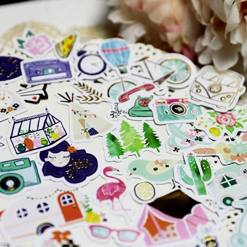 66 ADET güzel Çıkartmalar El Sanatları Ve Scrapbooking çıkartmaları kitap Öğrenci etiket Dekoratif sticker DIY Kırtasiye