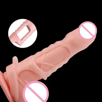 Penis Horoz Halka TPE Penis Büyütme Prezervatif Erkekler İçin Gecikme Boşalma Penis Kollu Genişletici Yetişkin Seks Oyuncak 0