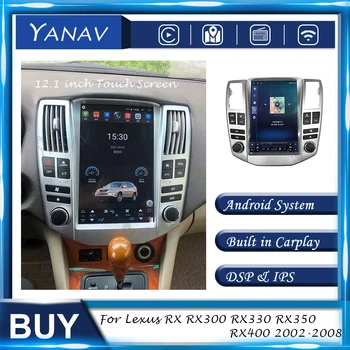 12.1 inç Android Araba Radyo GPS Navigasyon Lexus RX İçin RX300 RX330 RX350 RX400 2002-2008 Stereo Almak Multimedya MP3 oyuncu