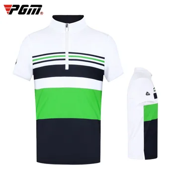 PGM Erkek T-Shirt Kısa Kollu Yaz Nefes Hızlı Kuru Şerit Çocuk Spor Giyim Çocuk Spor Takım Elbise Rahat Gömlek YF331