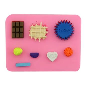 Waffle Tatlı Aşk Silikon Çikolata Flip Şeker Kek Kalıbı Alçı Damla sabun kalıbı DIY Pişirme Dekorasyon