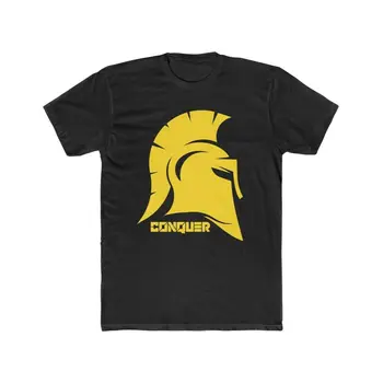 Spartan Conquer Savaşçı erkek Pamuk Ekip Tee erkek %100 % Pamuk Rahat T-Shirt Gevşek Üst Boyutu S-3XL