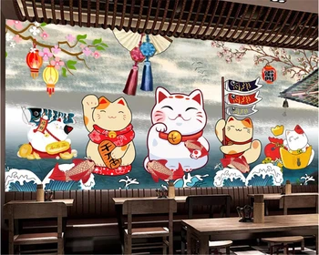 beibehang Özel boyut retro Japon tarzı suşi restoran restoran dekorasyon boyama duvar kağıdı papel de parede 3d behang 0