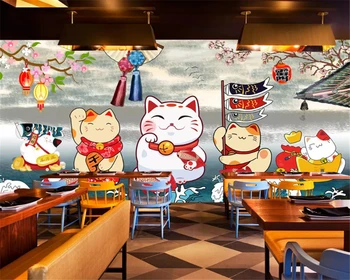 beibehang Özel boyut retro Japon tarzı suşi restoran restoran dekorasyon boyama duvar kağıdı papel de parede 3d behang 1