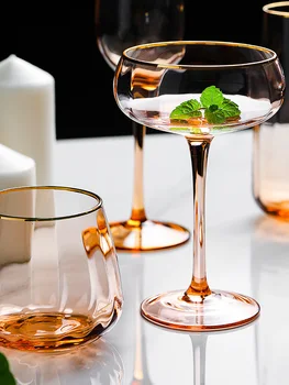 Yaratıcı şarap bardakları Amber Kristal Kadeh Şampanya Tel Atış Su bardağı İçme Düğün Parti Bar Ev Drinkware