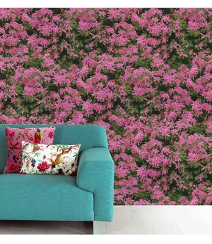 Modern Basit Bahçe Pembe çiçekli duvar kağıdı Sundurma Oturma Odası Yemek Odası Arka Plan Duvar Giyim Mağazası Duvar Kağıdı Moda kadın
