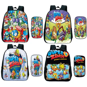 Anaokulu Süper Zings Sırt Çantası Çocuklar Superzings İlköğretim okul çantası Toddler Bookbag Toddler Mochila 2 adet / takım Sırt Çantaları Kalem Çantası