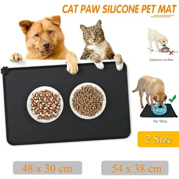Su geçirmez hayvan mama kabı Mat Silikon evcil hayvan mama matı kaymaz köpek besleme matı Pençe Köpek Kedi Placemats Pad Kolay Yıkama Köpek Pet Malzemeleri