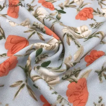 Lychee Ömrü 100x150cm Çiçek Polyester kumaş Yastık Konfeksiyon Doku Shabby Chic Kumaş Ev Dekorasyon 0
