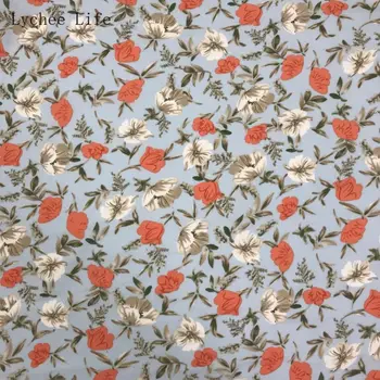 Lychee Ömrü 100x150cm Çiçek Polyester kumaş Yastık Konfeksiyon Doku Shabby Chic Kumaş Ev Dekorasyon 3