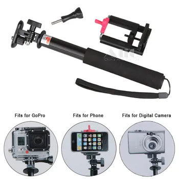3in1 dijital kamera DV Mini Kamera Aksesuarları Monopod SJ4000 telefon tutucu GoPro HERO 4 için siyah 3 + 3 HD HERO Dağı @