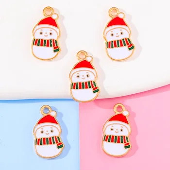 20 Adet Sevimli Mutlu Noel Serisi Charms Kolye Emaye Kolye DIY Kolye Küpe Bilezik Takı Yapımı El Sanatları Malzemeleri