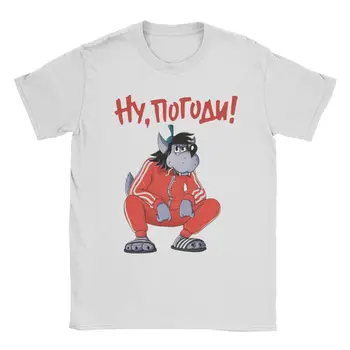 Nu Pogodi Erkekler Kadınlar için T Shirt Kurt Rus Sovyet Karikatür Eğlenceli Tee Gömlek Kısa Kollu Yuvarlak Boyun T-Shirt Pamuk Artı Boyutu