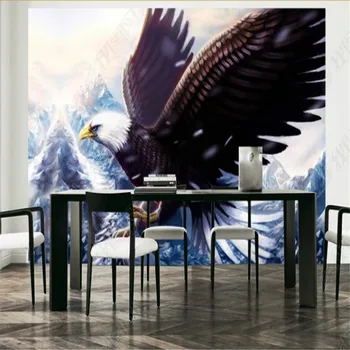Modern Kar Dağ Kartal Duvar Kağıdı Oturma Odası TV Kanepe Arka Plan Duvar Kağıtları Ev Dekor Duvar Papel De Parede 3D