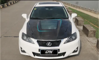 Karbon Fiber Şeffaf Cam Ön Tampon Motor Kaputu Havalandırma Kapağı Lexus İçin Uyar IS250 IS300 2006-2012
