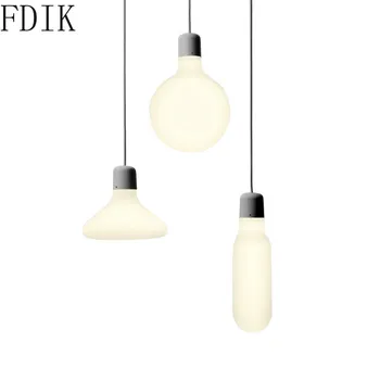 Iskandinav Sütlü LED kolye lamba Cam asılı ışıklar Oturma odası Yatak odası Mutfak Bar Kahve Modern Dekor Armatür Süspansiyon