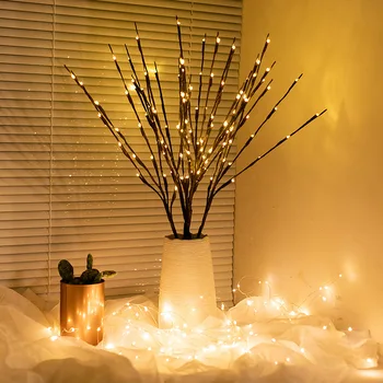 1 adet Simülasyon ağaç dalı led ışık Dize düğün Parti Noel süslemeleri Ev için Vazo Dolgu yatak odası dekoru peri ışıkları