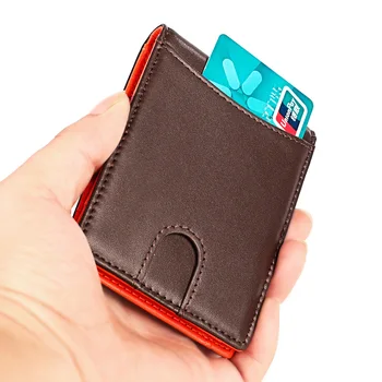 Erkek Hakiki Deri küçük cüzdan Retro Cüzdan Dolar Klip RFID Çok Fonksiyonlu Cüzdan kart tutucu Para Çantası 2