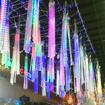 LED Meteor duş ışıkları Luces De Navidad Yağmur Damlası düşen perili dizi lamba 2022 Parti açık Dekor Bahçe Noel için 0