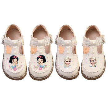 Disney Elsa Kar Beyaz Bahar Sonbahar Yeni Kızlar Yumuşak Taban Kaymaz Bebek Yürümeye Başlayan Bezelye Ayakkabı Lolita Prenses Ayakkabı doğum günü hediyesi 0