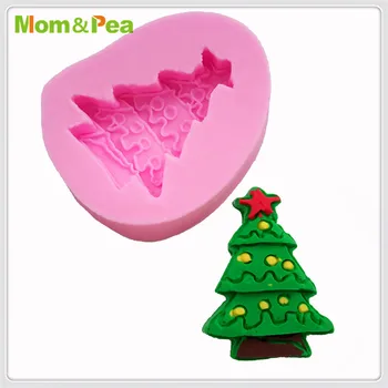 Anne ve Bezelye MPA1758 Dekorasyon Noel Ağacı silikon kalıp Şeker Macunu 3D Fondan Kek Dekorasyon
