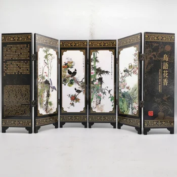 Dekoratif bölme paneli Oda Bölücü Katlanır Bölme Çiçek ve Kuş Sanat Baskılar Çin El Sanatları turistik hediyelik Hediyeler