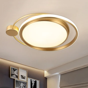 Modern Minimalist Bakır Tavan Lambası LED Oturma Odası Yatak Odası Koridor Giriş Ev Dekorasyon Tavan aydınlatma Armatürleri 0