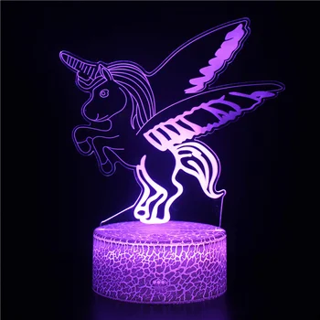 Unicorn Lamba Led Gece Lambası Kızlar için 7 Renk Değiştirme Gece Lambası Çocuk Yatak Odası Dekorasyon Doğum Günü Yılbaşı Hediyeleri 3