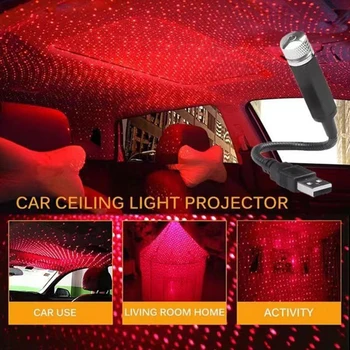 USB Araç Çatı İçin Powered Galaxy Yıldız Projektör Lamba 5V Romantik Yıldızlı LED Gece Işık Oda Tavan Atmosfer Lamba Dekorasyon