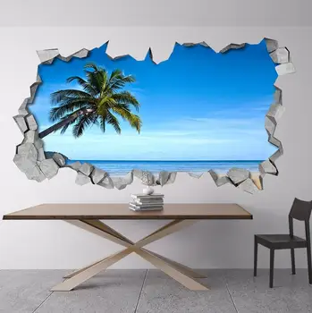 Tropikal Plaj - 3d duvar-3D Duvar Kağıdı-3d Duvar Sanatı-3d Duvar Çıkartmaları-Duvar Sticker - Duvar Çıkartması-3d Duvar Kağıdı-SKU: TROPB